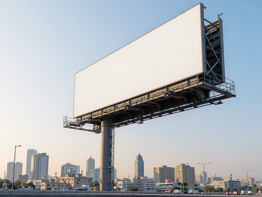 户外广告牌清洗专业作业,高空作业人员清洁广告牌表面,明亮自然光
