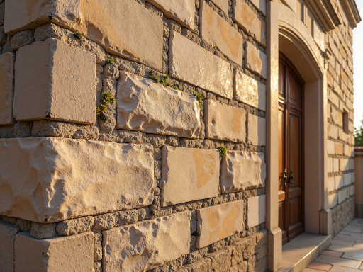 石材外墙清洗专业作业,石材表面污渍清除,明亮自然光